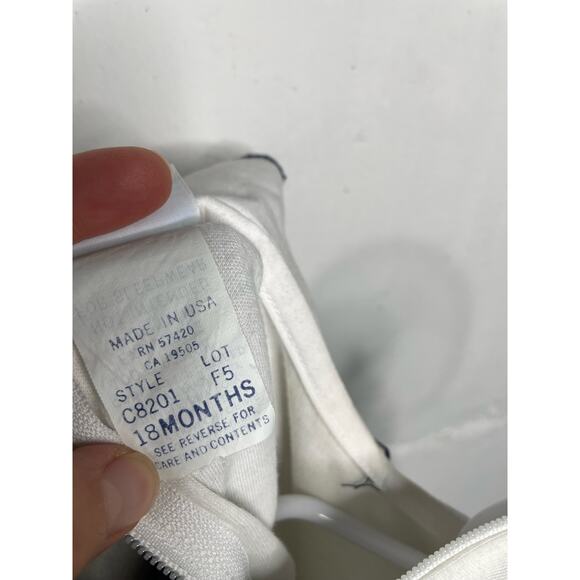 Vintage Hartstrings Baby Apple Picking Denim Dress Outfit 18 Months Embroidered - Picture 9 of 10